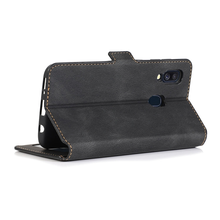 For Samsung Galaxy A40 Retro Magnetic Closing Clasp Horizontal Flip Leather Case with Holder & Card Slots & Photo Frame & Wallet