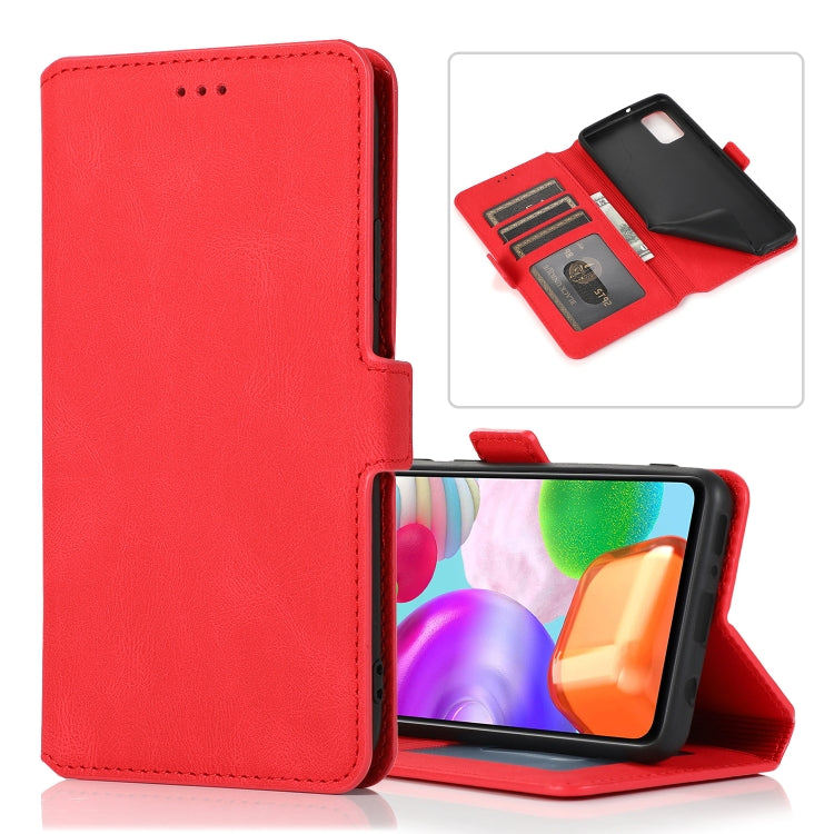 For Samsung Galaxy A41 Retro Magnetic Closing Clasp Horizontal Flip Leather Case with Holder & Card Slots & Photo Frame & Wallet