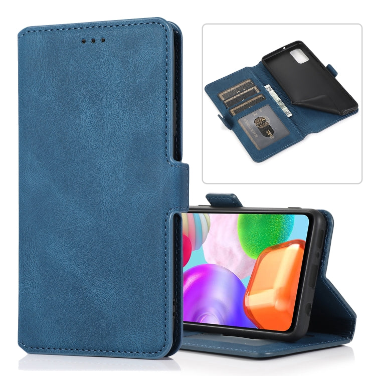 For Samsung Galaxy A41 Retro Magnetic Closing Clasp Horizontal Flip Leather Case with Holder & Card Slots & Photo Frame & Wallet