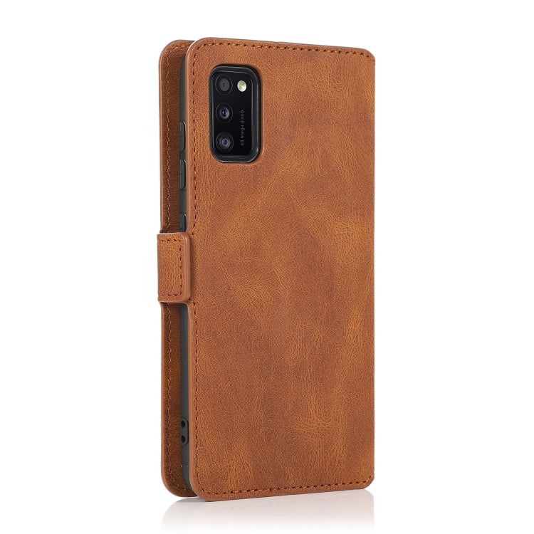For Samsung Galaxy A41 Retro Magnetic Closing Clasp Horizontal Flip Leather Case with Holder & Card Slots & Photo Frame & Wallet