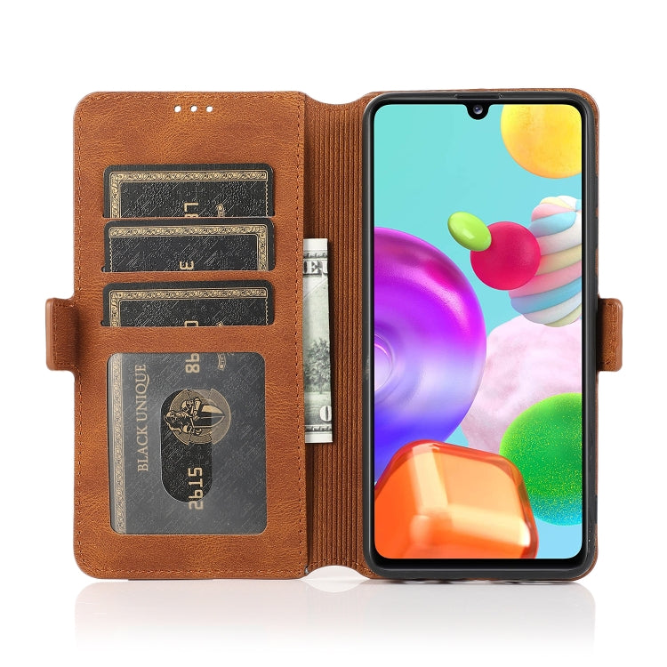 For Samsung Galaxy A41 Retro Magnetic Closing Clasp Horizontal Flip Leather Case with Holder & Card Slots & Photo Frame & Wallet