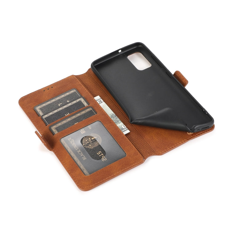 For Samsung Galaxy A41 Retro Magnetic Closing Clasp Horizontal Flip Leather Case with Holder & Card Slots & Photo Frame & Wallet