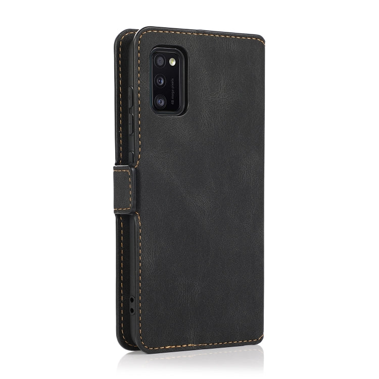 For Samsung Galaxy A41 Retro Magnetic Closing Clasp Horizontal Flip Leather Case with Holder & Card Slots & Photo Frame & Wallet