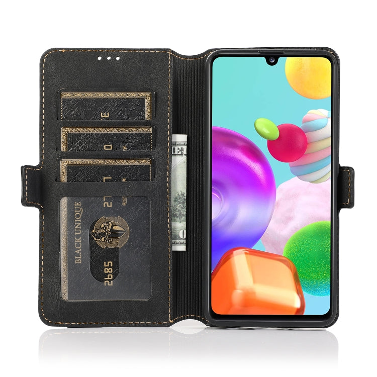 For Samsung Galaxy A41 Retro Magnetic Closing Clasp Horizontal Flip Leather Case with Holder & Card Slots & Photo Frame & Wallet