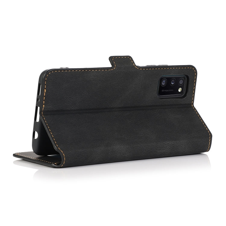For Samsung Galaxy A41 Retro Magnetic Closing Clasp Horizontal Flip Leather Case with Holder & Card Slots & Photo Frame & Wallet
