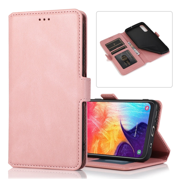 For Samsung Galaxy A50 Retro Magnetic Closing Clasp Horizontal Flip Leather Case with Holder & Card Slots & Photo Frame & Wallet