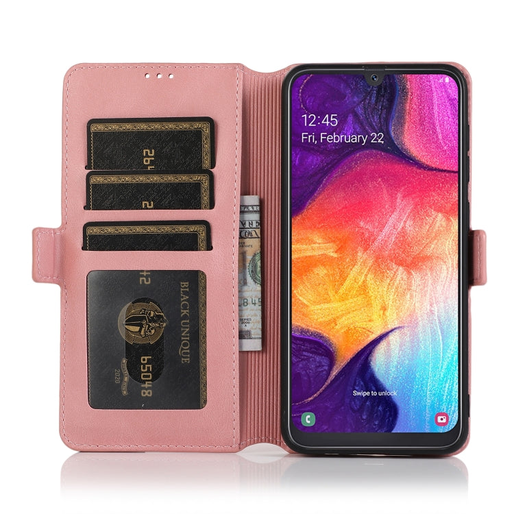 For Samsung Galaxy A50 Retro Magnetic Closing Clasp Horizontal Flip Leather Case with Holder & Card Slots & Photo Frame & Wallet