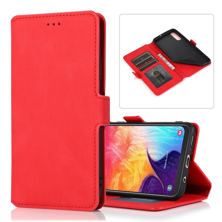 For Samsung Galaxy A50 Retro Magnetic Closing Clasp Horizontal Flip Leather Case with Holder & Card Slots & Photo Frame & Wallet