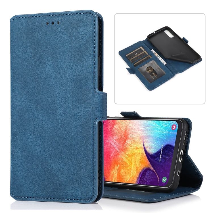 For Samsung Galaxy A50 Retro Magnetic Closing Clasp Horizontal Flip Leather Case with Holder & Card Slots & Photo Frame & Wallet