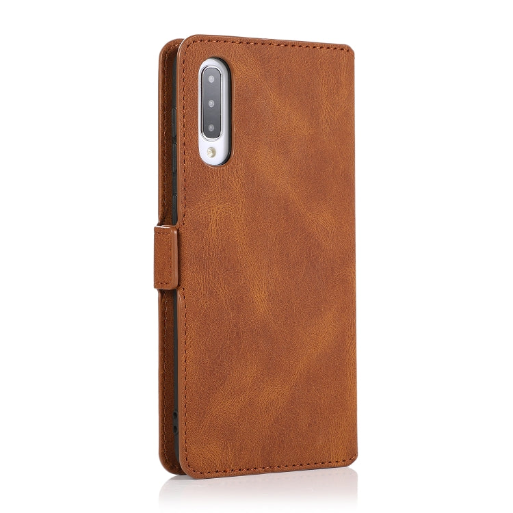 For Samsung Galaxy A50 Retro Magnetic Closing Clasp Horizontal Flip Leather Case with Holder & Card Slots & Photo Frame & Wallet