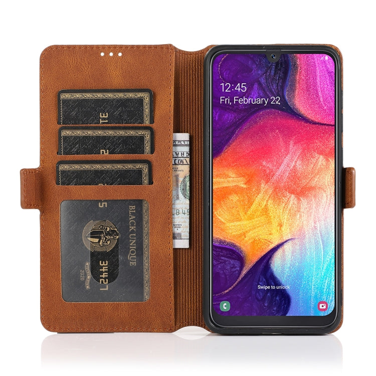 For Samsung Galaxy A50 Retro Magnetic Closing Clasp Horizontal Flip Leather Case with Holder & Card Slots & Photo Frame & Wallet