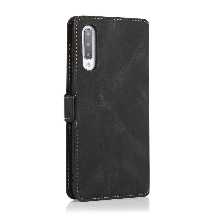 For Samsung Galaxy A50 Retro Magnetic Closing Clasp Horizontal Flip Leather Case with Holder & Card Slots & Photo Frame & Wallet