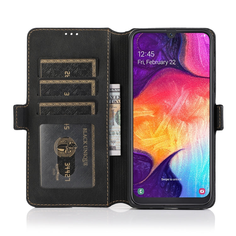 For Samsung Galaxy A50 Retro Magnetic Closing Clasp Horizontal Flip Leather Case with Holder & Card Slots & Photo Frame & Wallet