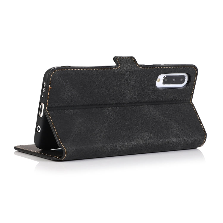 For Samsung Galaxy A50 Retro Magnetic Closing Clasp Horizontal Flip Leather Case with Holder & Card Slots & Photo Frame & Wallet