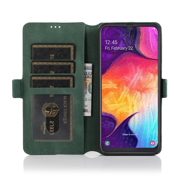 For Samsung Galaxy A50 Retro Magnetic Closing Clasp Horizontal Flip Leather Case with Holder & Card Slots & Photo Frame & Wallet