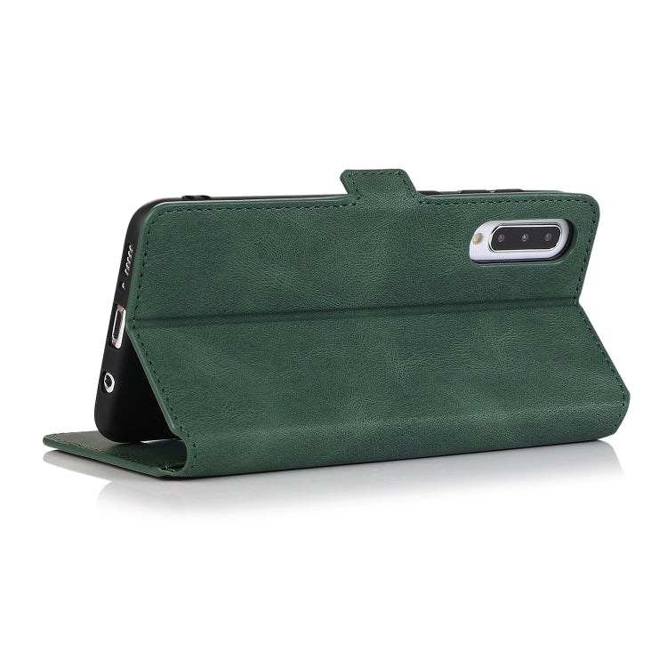 For Samsung Galaxy A50 Retro Magnetic Closing Clasp Horizontal Flip Leather Case with Holder & Card Slots & Photo Frame & Wallet