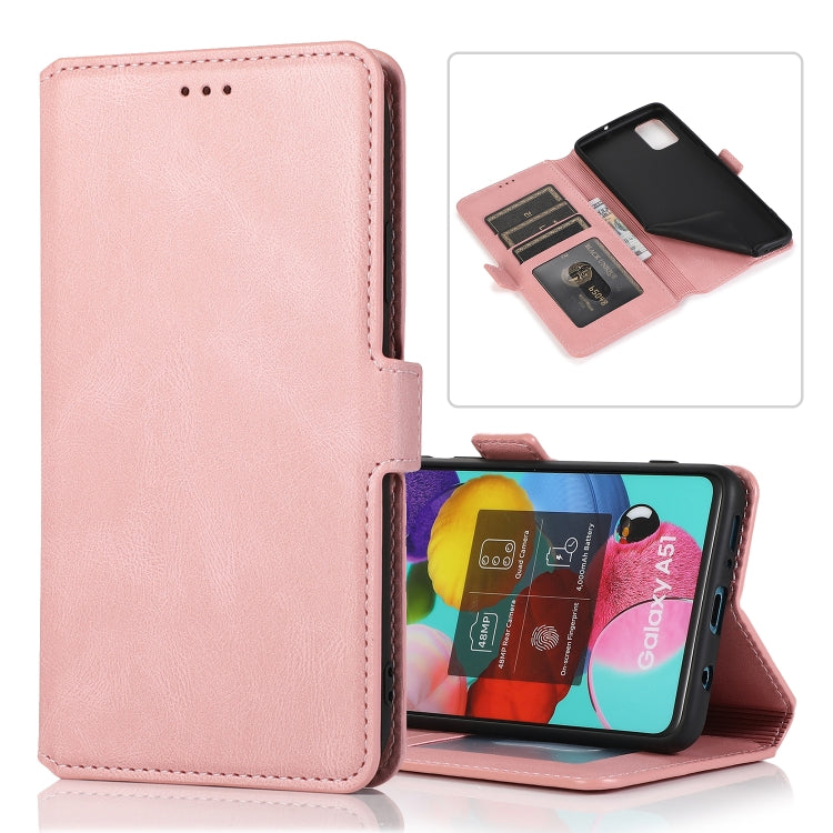 For Samsung Galaxy A51 Retro Magnetic Closing Clasp Horizontal Flip Leather Case with Holder & Card Slots & Photo Frame & Wallet