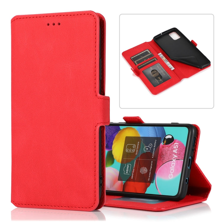 For Samsung Galaxy A51 Retro Magnetic Closing Clasp Horizontal Flip Leather Case with Holder & Card Slots & Photo Frame & Wallet