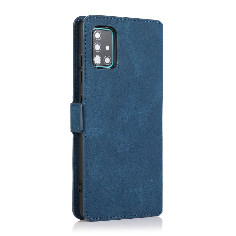 For Samsung Galaxy A51 Retro Magnetic Closing Clasp Horizontal Flip Leather Case with Holder & Card Slots & Photo Frame & Wallet