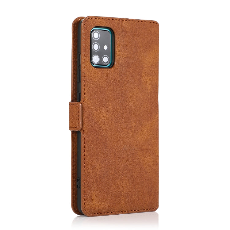 For Samsung Galaxy A51 Retro Magnetic Closing Clasp Horizontal Flip Leather Case with Holder & Card Slots & Photo Frame & Wallet