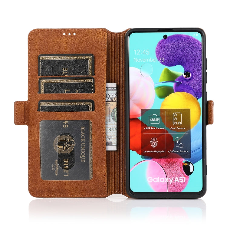For Samsung Galaxy A51 Retro Magnetic Closing Clasp Horizontal Flip Leather Case with Holder & Card Slots & Photo Frame & Wallet