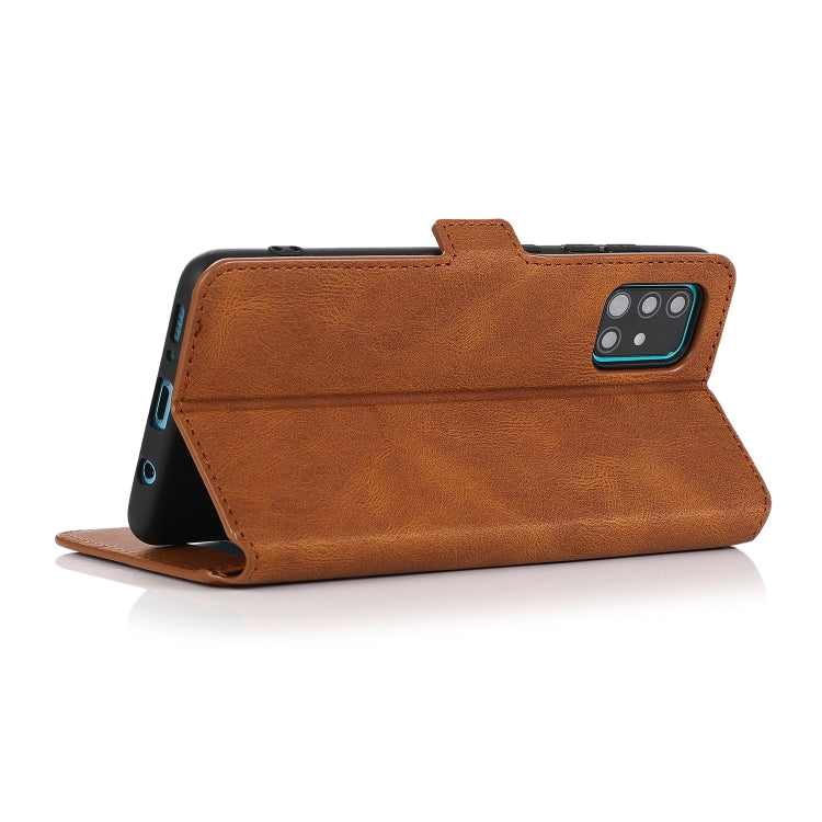 For Samsung Galaxy A51 Retro Magnetic Closing Clasp Horizontal Flip Leather Case with Holder & Card Slots & Photo Frame & Wallet