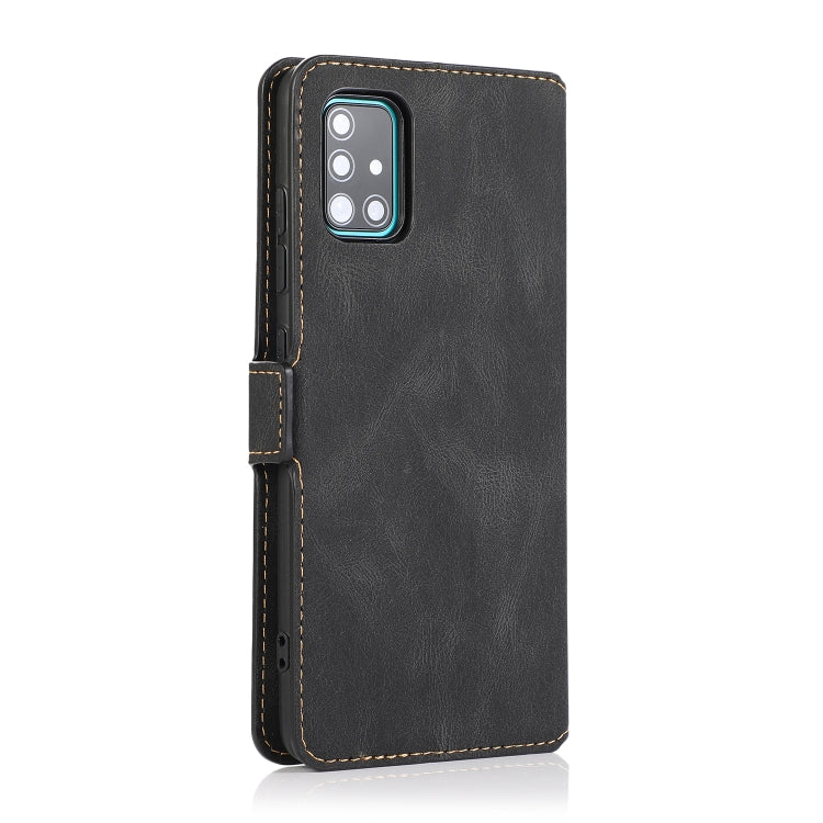 For Samsung Galaxy A51 Retro Magnetic Closing Clasp Horizontal Flip Leather Case with Holder & Card Slots & Photo Frame & Wallet
