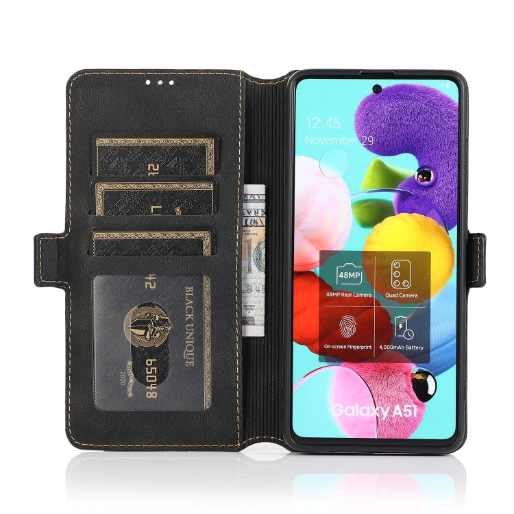 For Samsung Galaxy A51 Retro Magnetic Closing Clasp Horizontal Flip Leather Case with Holder & Card Slots & Photo Frame & Wallet