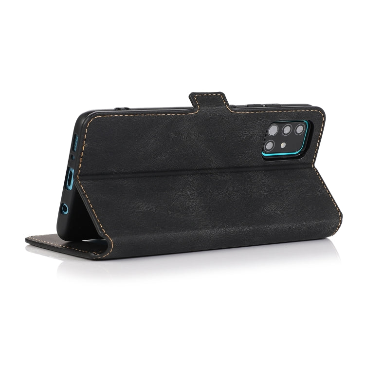 For Samsung Galaxy A51 Retro Magnetic Closing Clasp Horizontal Flip Leather Case with Holder & Card Slots & Photo Frame & Wallet