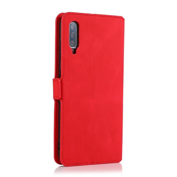 For Samsung Galaxy A70 Retro Magnetic Closing Clasp Horizontal Flip Leather Case with Holder & Card Slots & Photo Frame & Wallet