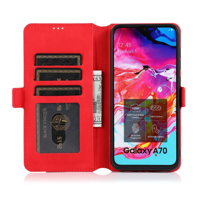 For Samsung Galaxy A70 Retro Magnetic Closing Clasp Horizontal Flip Leather Case with Holder & Card Slots & Photo Frame & Wallet