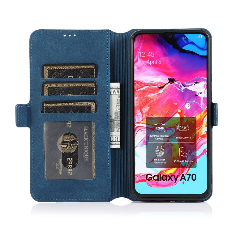 For Samsung Galaxy A70 Retro Magnetic Closing Clasp Horizontal Flip Leather Case with Holder & Card Slots & Photo Frame & Wallet