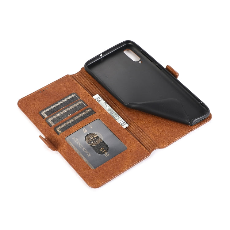 For Samsung Galaxy A70 Retro Magnetic Closing Clasp Horizontal Flip Leather Case with Holder & Card Slots & Photo Frame & Wallet