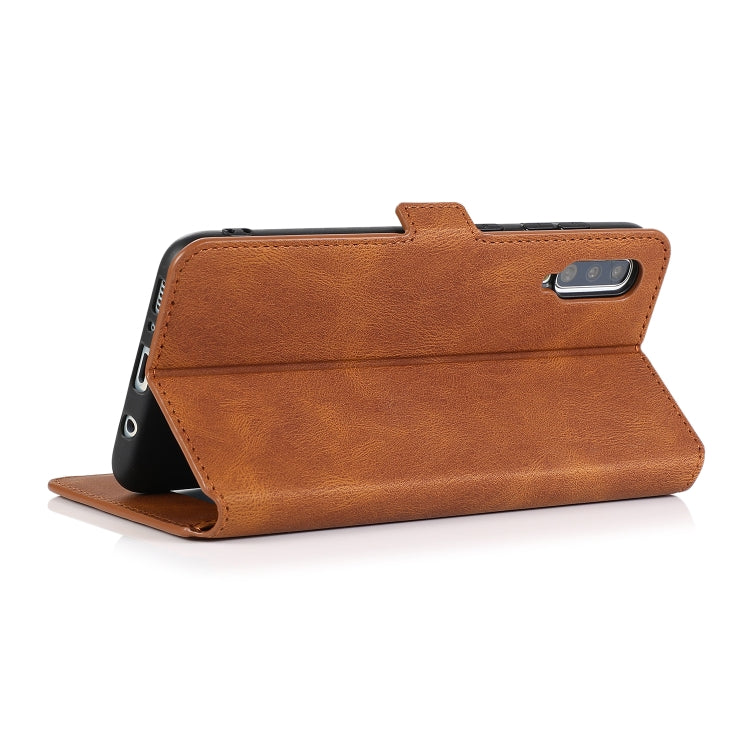 For Samsung Galaxy A70 Retro Magnetic Closing Clasp Horizontal Flip Leather Case with Holder & Card Slots & Photo Frame & Wallet
