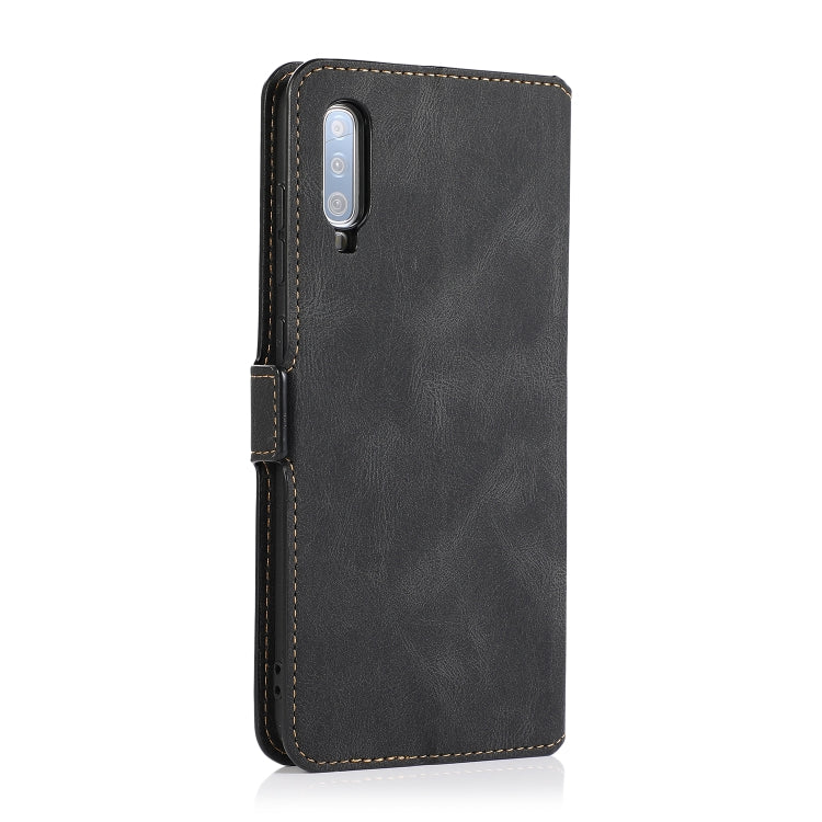 For Samsung Galaxy A70 Retro Magnetic Closing Clasp Horizontal Flip Leather Case with Holder & Card Slots & Photo Frame & Wallet