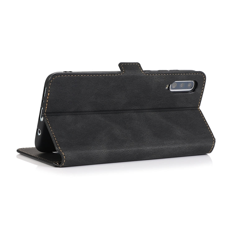 For Samsung Galaxy A70 Retro Magnetic Closing Clasp Horizontal Flip Leather Case with Holder & Card Slots & Photo Frame & Wallet