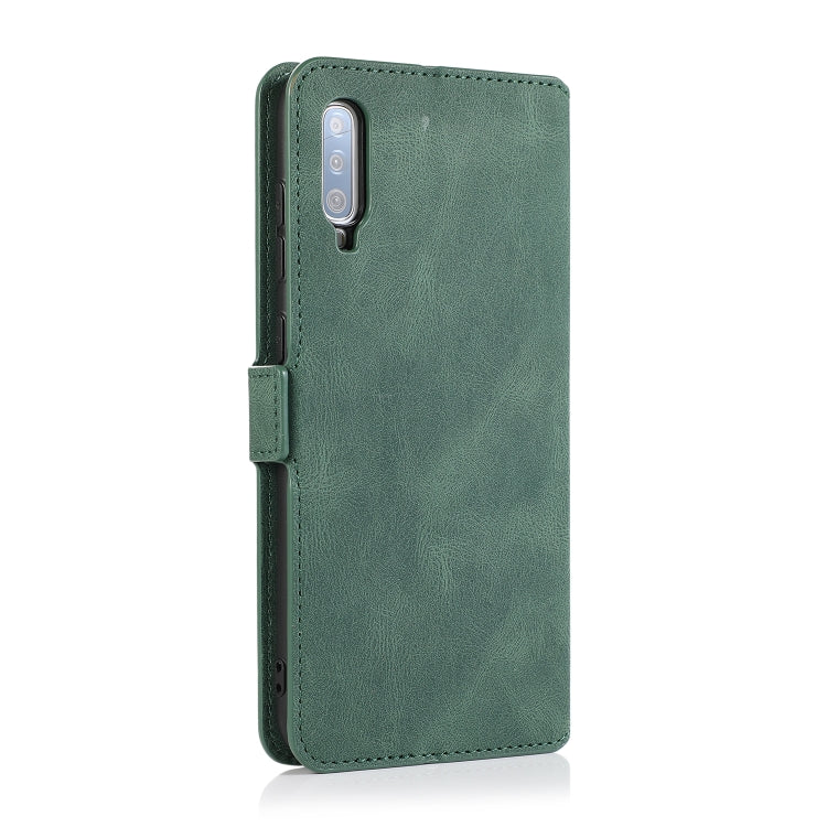 For Samsung Galaxy A70 Retro Magnetic Closing Clasp Horizontal Flip Leather Case with Holder & Card Slots & Photo Frame & Wallet