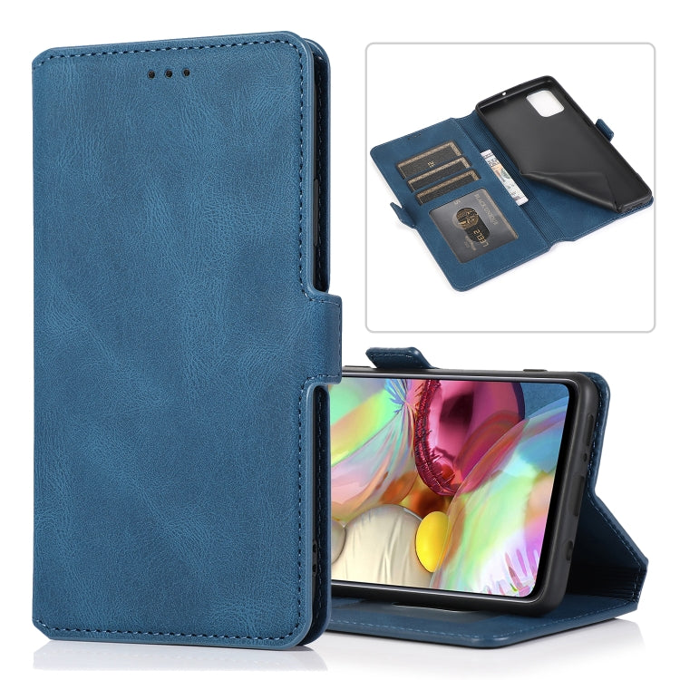 For Samsung Galaxy A71 Retro Magnetic Closing Clasp Horizontal Flip Leather Case with Holder & Card Slots & Photo Frame & Wallet