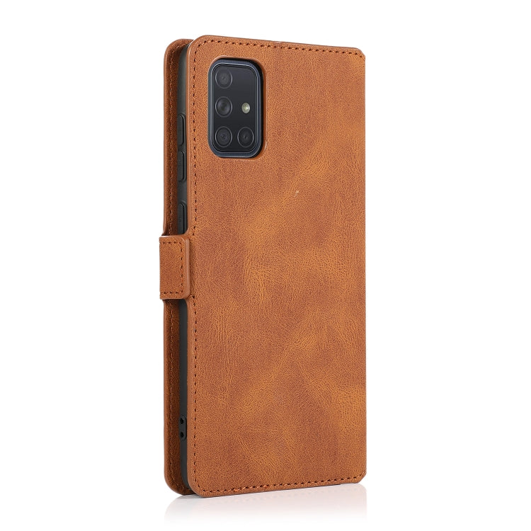 For Samsung Galaxy A71 Retro Magnetic Closing Clasp Horizontal Flip Leather Case with Holder & Card Slots & Photo Frame & Wallet