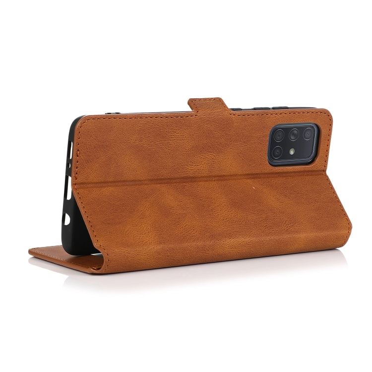 For Samsung Galaxy A71 Retro Magnetic Closing Clasp Horizontal Flip Leather Case with Holder & Card Slots & Photo Frame & Wallet
