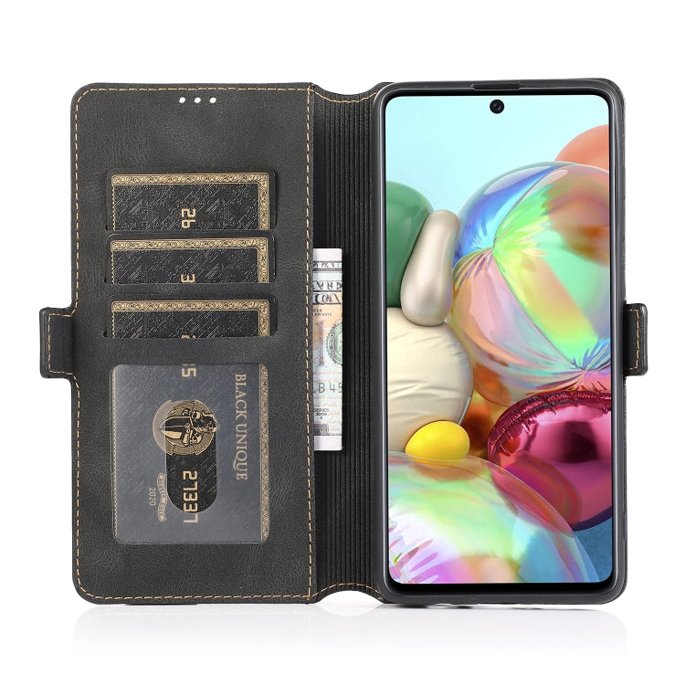 For Samsung Galaxy A71 Retro Magnetic Closing Clasp Horizontal Flip Leather Case with Holder & Card Slots & Photo Frame & Wallet