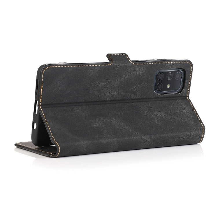 For Samsung Galaxy A71 Retro Magnetic Closing Clasp Horizontal Flip Leather Case with Holder & Card Slots & Photo Frame & Wallet