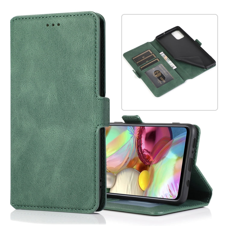 For Samsung Galaxy A71 Retro Magnetic Closing Clasp Horizontal Flip Leather Case with Holder & Card Slots & Photo Frame & Wallet