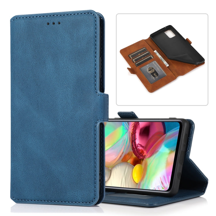 For Samsung Galaxy A71 5G Retro Magnetic Closing Clasp Horizontal Flip Leather Case with Holder & Card Slots & Photo Frame & Wallet