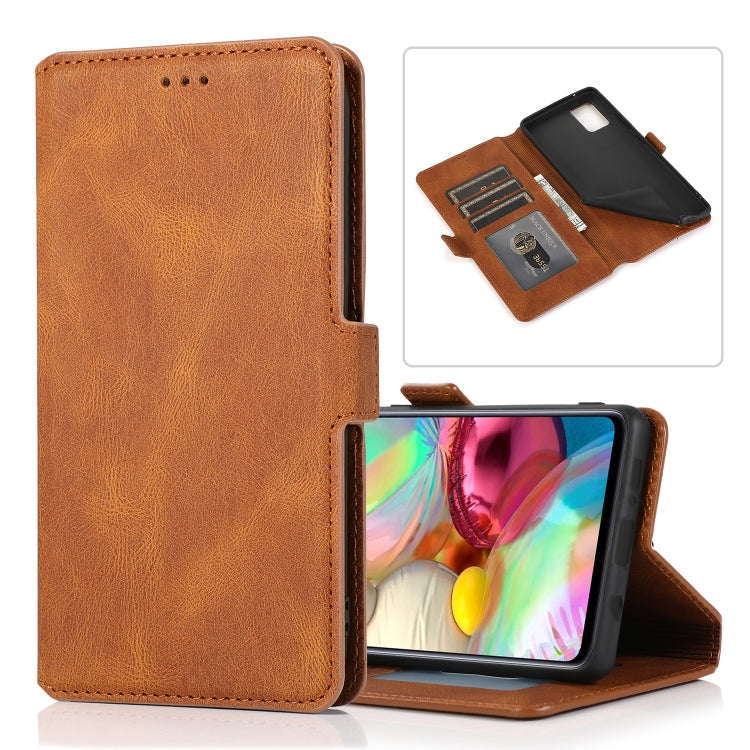 For Samsung Galaxy A71 5G Retro Magnetic Closing Clasp Horizontal Flip Leather Case with Holder & Card Slots & Photo Frame & Wallet