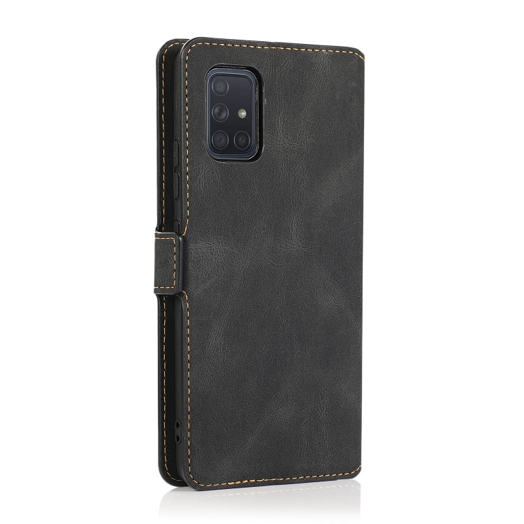For Samsung Galaxy A71 5G Retro Magnetic Closing Clasp Horizontal Flip Leather Case with Holder & Card Slots & Photo Frame & Wallet