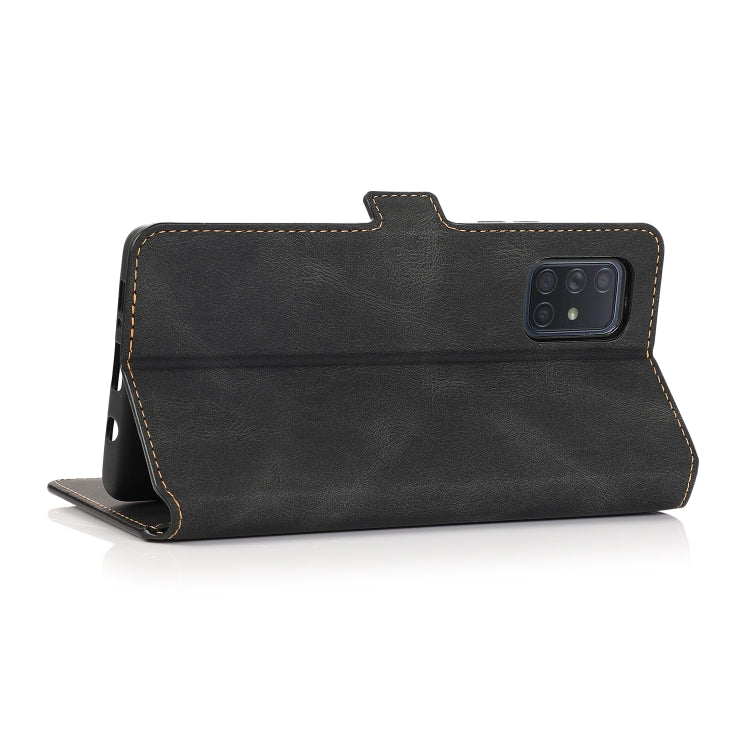 For Samsung Galaxy A71 5G Retro Magnetic Closing Clasp Horizontal Flip Leather Case with Holder & Card Slots & Photo Frame & Wallet