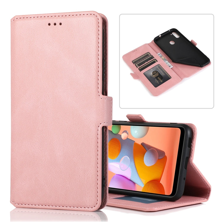 For Samsung Galaxy A11 Retro Magnetic Closing Clasp Horizontal Flip Leather Case with Holder & Card Slots & Photo Frame & Wallet