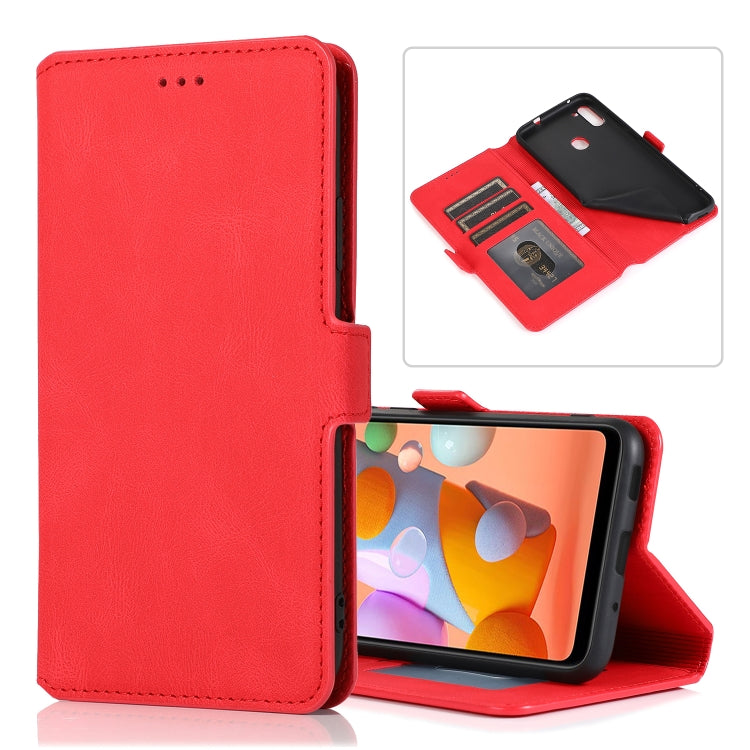 For Samsung Galaxy A11 Retro Magnetic Closing Clasp Horizontal Flip Leather Case with Holder & Card Slots & Photo Frame & Wallet