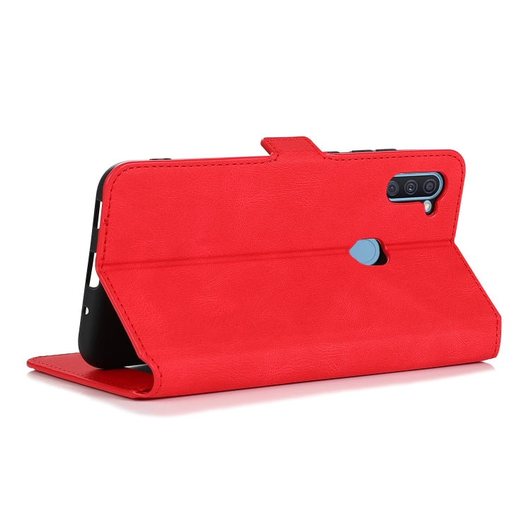 For Samsung Galaxy A11 Retro Magnetic Closing Clasp Horizontal Flip Leather Case with Holder & Card Slots & Photo Frame & Wallet